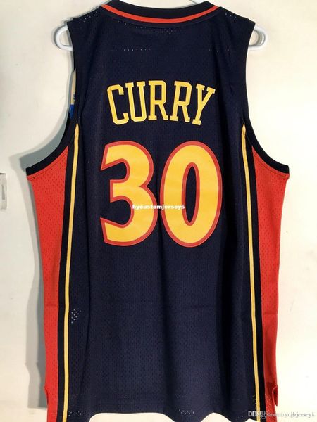 

ncaa retro ad jersey stephen curry navy hwc mens stitched vintage sleeveless vest jerseys, Black;blue