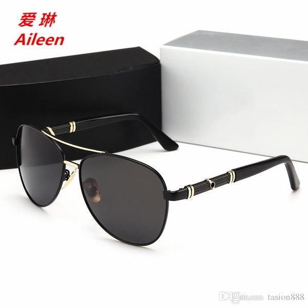 

новый модельер 2018 новые поляризованные солнцезащитные очки металлические солнцезащитные очки пилот лягушка зеркало мужские вождения зеркал, White;black