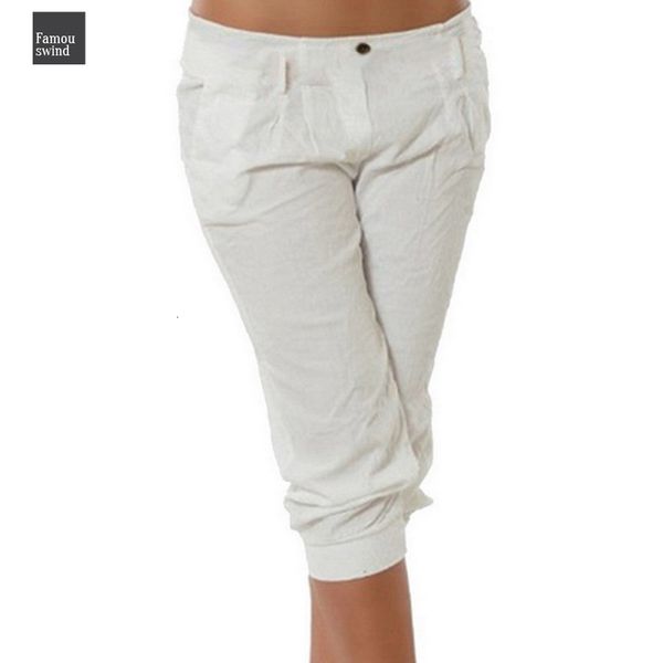 

хлопок женщины брюки эластичный пояс белье короткие capris брюки повседневные сыпучие сплошные эластичный пояс женский плюс размер sweatpant, Black;white