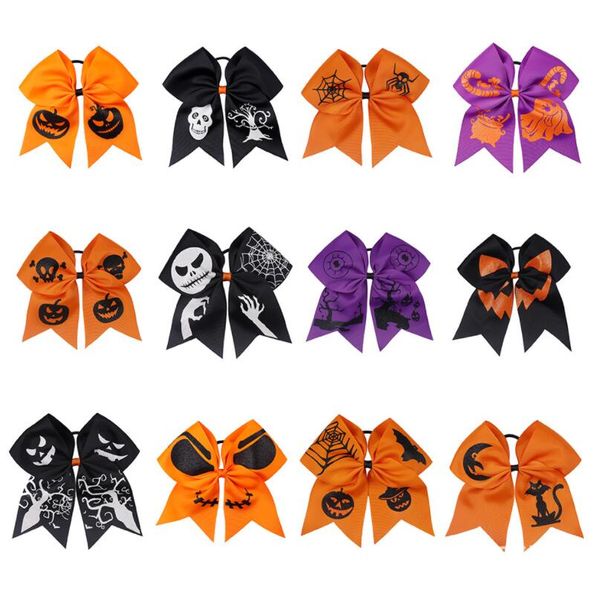 

toddlers children's halloween bowknot hair rings cute new year's eve hair ties festival hair accessories ing, Golden;white