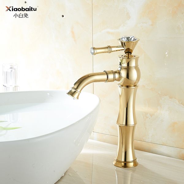 

gold bathroom basin faucets cold and bamboo festival water tap vanity vessel sinks mixer tap heightening copper faucets zs01