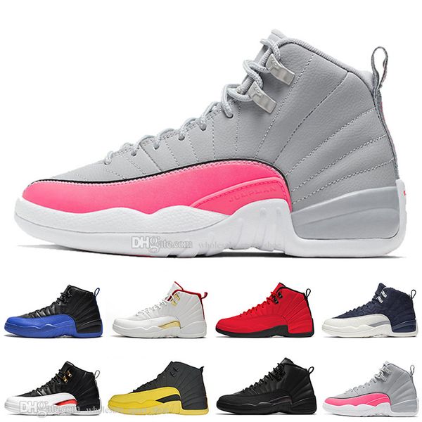 

12s FIBA OVO White Reverse Taxi Men Basketball Shoes College Navy Game Royal Bordeaux Dark Grey WNTR Michigan Wings sports sneakers designer