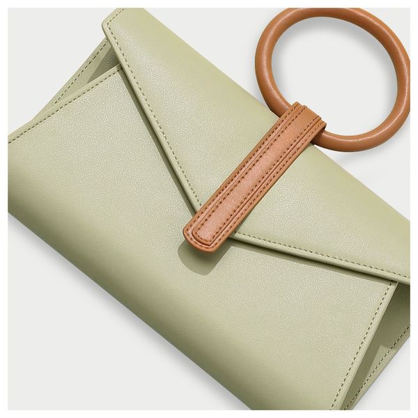 

niche design genuine leather women's bag fashion sewing ring small square bag summer size shoulder messenger