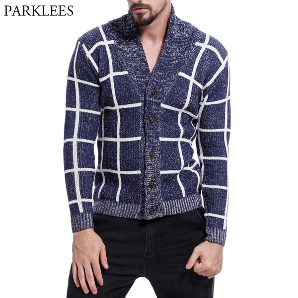 

men's classic plaid cardigan sweaters men 2018 new brand hit color patchwork knit sweater mens casual slim fit v neck pull homme, White;black