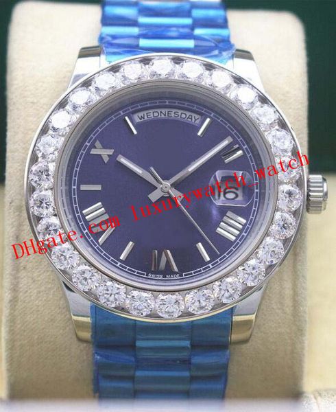 

3 colors luxury watches roman bigger diamond bezel watch chest 228348 41mm asia 2813 automatic fashion men's watch wristwatch, Slivery;brown