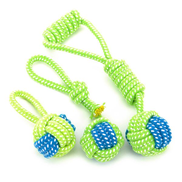 

transer dog toys dogs chew teeth clean green rope ball toy for large small dog cat