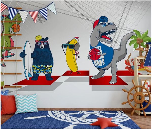 

3d wallpaper custom mural on the wall music rock sport cartoon dinosaur animal children's room home decor p wallpaper for wall 3 d