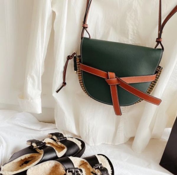 

designer shoulder bag saddle bags bow decoration fashion textured cfy2002263