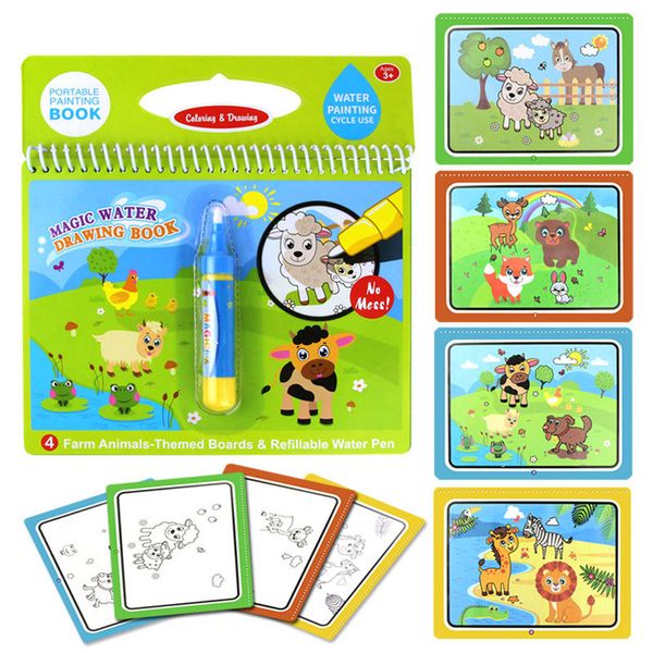 Acheter Livre De Peinture à Leau Magique Réutilisable Avec Stylo Magique Planche à Dessin Livre à Colorier Pour Léducation Des Enfants Jouets