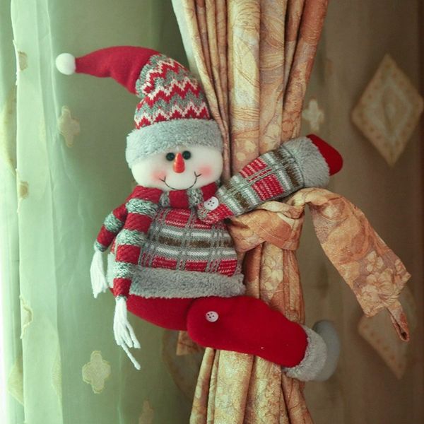 

cute christmas curtain buckle christmas decorations for home window decoration santa claus ornament home supplies