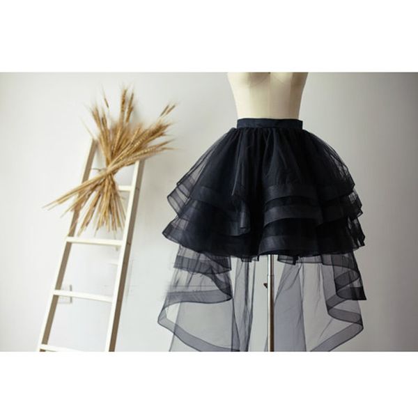 

fashion black high low puffy skirt puffy tiered tutu skirt waist zipper tulle custom made cocktail mesh skirts new style