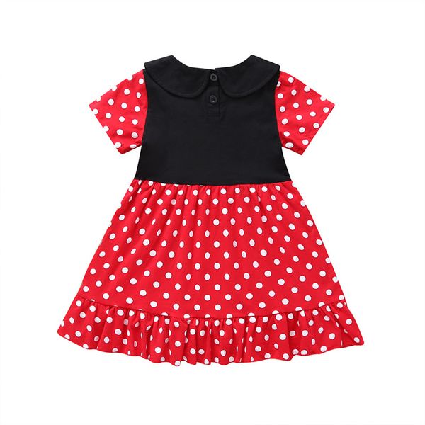 

0-6Y Cute Kids Baby Girl Polka Dot Dress Short-Sleeved Peter pan Collar Sundress Child Girl Princess Dress High Waist