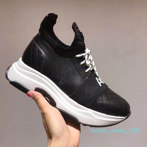 

luxury designer casual shoes womens mens trainers leather platform shoes flat casual party wedding shoes suede sports sneaker b35, Black