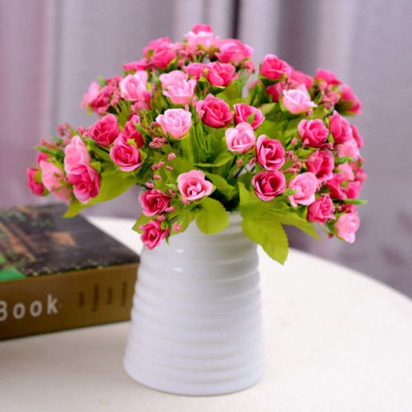 

2019 1 bouquet 21 head artificial fake silk bouquet rose flower home room wedding party decor festival accessories