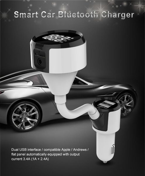 

brend new 3 in 1 car charge kit bluetooth 4.2 hands-fm transmitter mp3 play backlight auto accessories @014