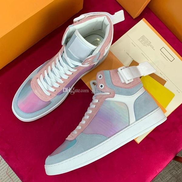 

rivoli prism sneaker boots luxury mens designer high sneaker fashion luxury rainbow leather sneaker with monogram mens deigner shoes, Black