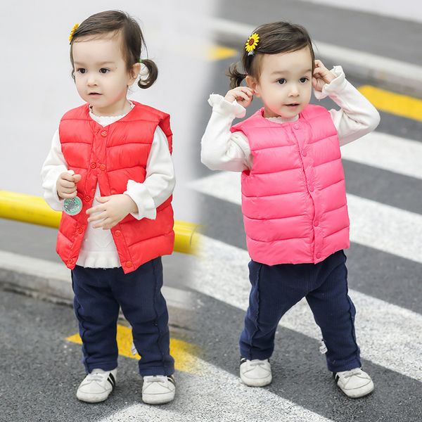 

baby girls boys clothes down vests waistcoat children down jacket fashion cotton vest for fall and winter, Blue
