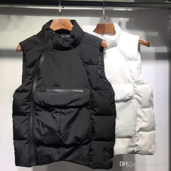 

luxury mens designer vest fashion trend brand co branded couple hip hop street zipper pocket winter warm vest, Black;white