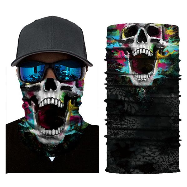 

3d digital print mask serie wild mask outdoor scarf horse riding wild magic scarf (ac157, Black
