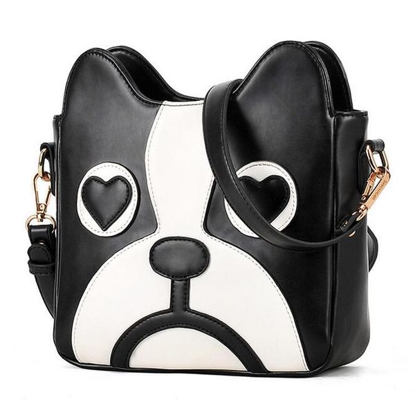 

women bag 2016 new hit color fashion handbags pu leather sweet ladycartoon cute little dog pack shoulder female bag