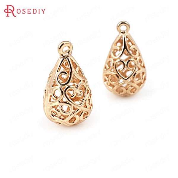 

4pcs 12x22mm 24k champagne gold color plated brass tear drop shape charms pendants diy jewelry accessories, Bronze;silver
