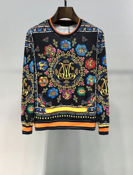 

mens high street hoodies fashion printing designer mens hoodie sweatshirt o-neck pullovers streetwear size m-3xl, Black