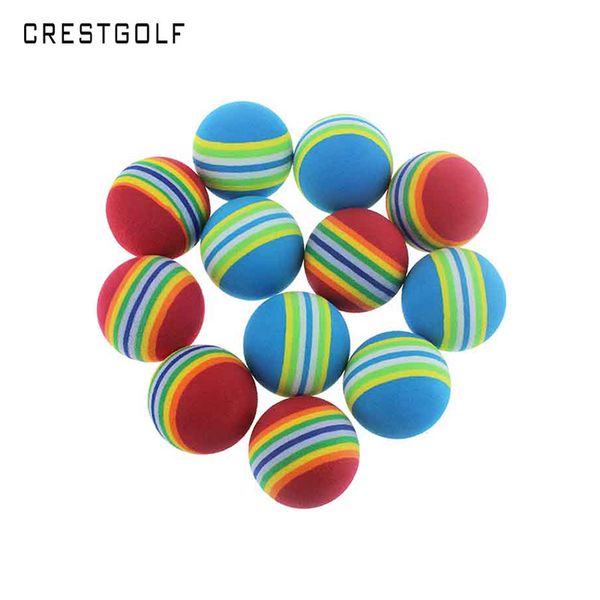 

crestgolf 50pcs per packs rainbow pu foam golf practice balls sponge balls training aid swing backyard golf
