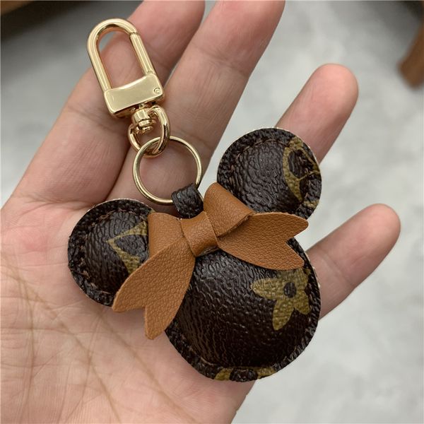 

design car keychain flower bag pendant charm jewelry keyring holder for women men gift fashion pu leather animal key chain accessories, Silver