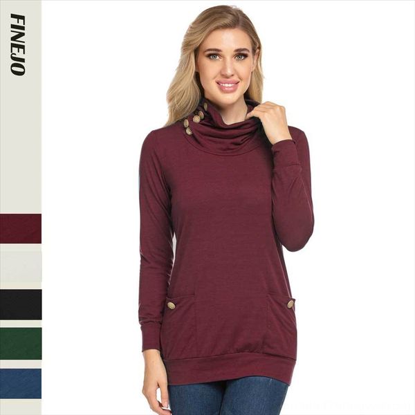 

women's pile collar knitted t-pullover color code leisure shirt women's pile collar knitted base t-pullover plus color plus code l, White