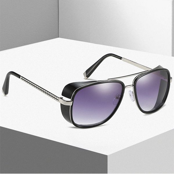 

fashion male steampunk sunglasses iron man matsuda sunglasses retro vintage eyewear steampunk outdoor driving sun glasses uv400, White;black