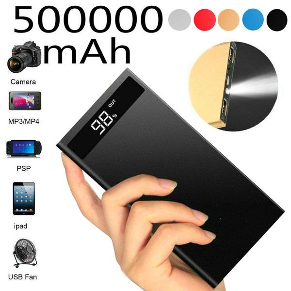 

500000mah large capacity wireless power banks cell phone cellphone portable charger forackup external battery led light waterproof wholesale