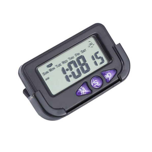 

unique digital small plastic large display electronic black satch automotive travel portable alarm clock home accurate