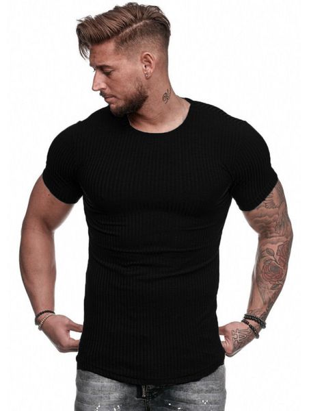 

2019 мужская slim fit o-образным вырезом с коротким рукавом футболка горячая распродажа, White;black