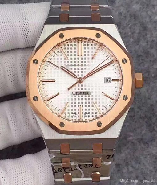 

2019 горячие продажи движения мужские часы автоматические механические синий циферблат мужские серии royal oak часы 15400 из нержавеющей ста, Slivery;brown