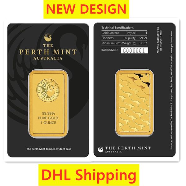 

12 designs australia perth mint 999 fine gold plated bar coins quality copy collections souvenirs business gifts dhl 20pcs/lot