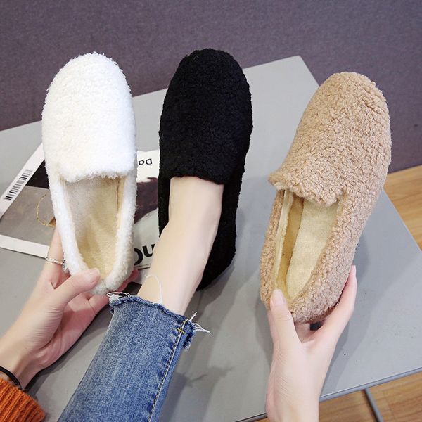 

casual woman shoe women slip-on female shoes round toe shallow mouth loafers fur women's moccasins modis boat slip on dress, Black
