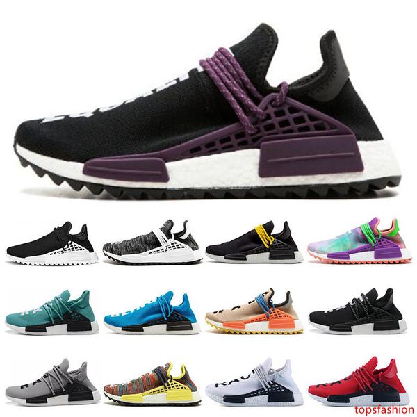 

designer human race hu trail pharrell williams men running shoes for womens nerd black cream orange red runner sneakers size 36-47