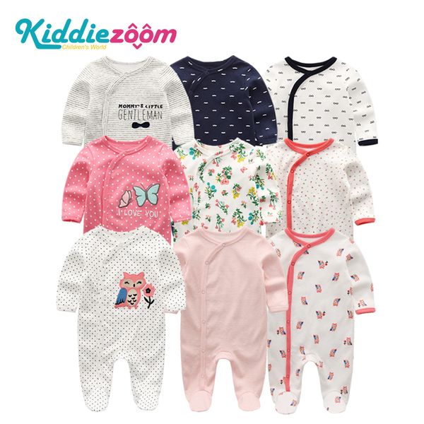 

2020 2/3 / 4 шт. / лот мультфильм baby boy roupa de bebes новорожденный комбинезон с длинным рукавом хлопок пижамы 0-12 месяцев комбинезон д, Blue