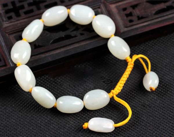 

genuine natural hetian nephrite jade and original stone bracelet men and women with a certificate fine jewelry&gt;bracelets, Golden;silver