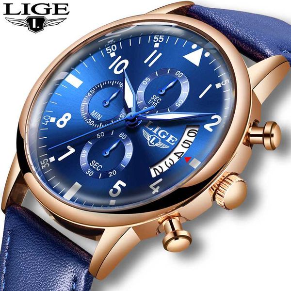 

relogio masculino 2020 lige mens watches watch men fashion sport quartz clock man business waterproof wristatch, Slivery;brown