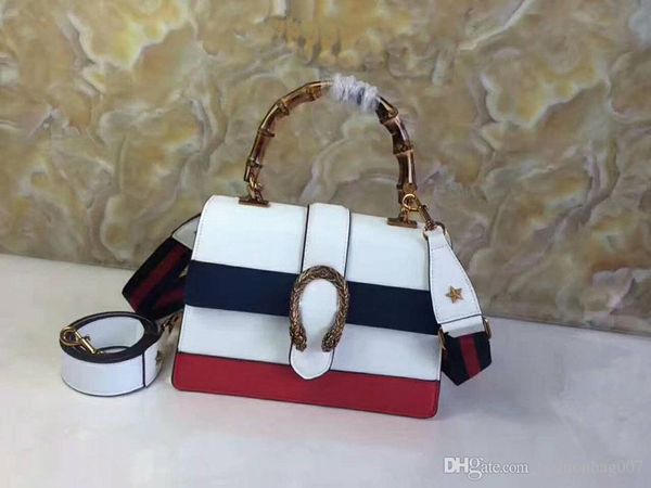 

2017 new ladies leather mixed color decorative handbag shoulder bag fashion retro classic design master high end unique design ing
