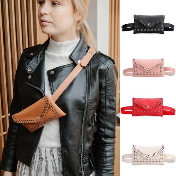 

molave handbags fashion women outdoor rivets hasp solid color messenger bag chest bag waist coin purse handbags luxury