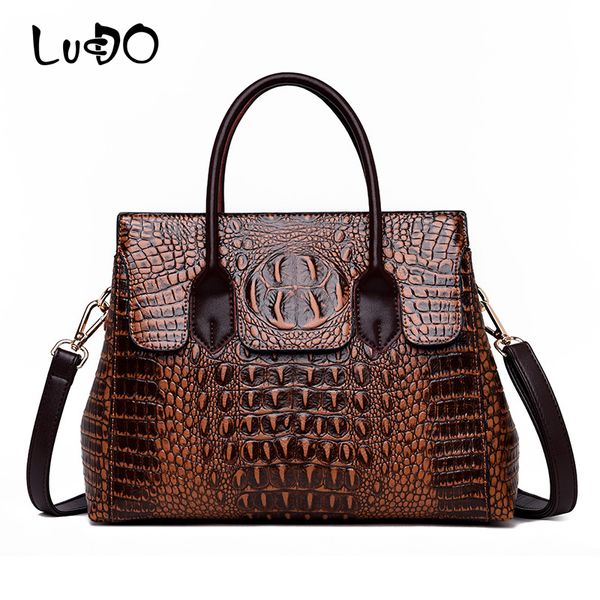 

2019 new alligator genuine leather bag women vintage crossbody bag lady retro shoulder tote sac a main femme