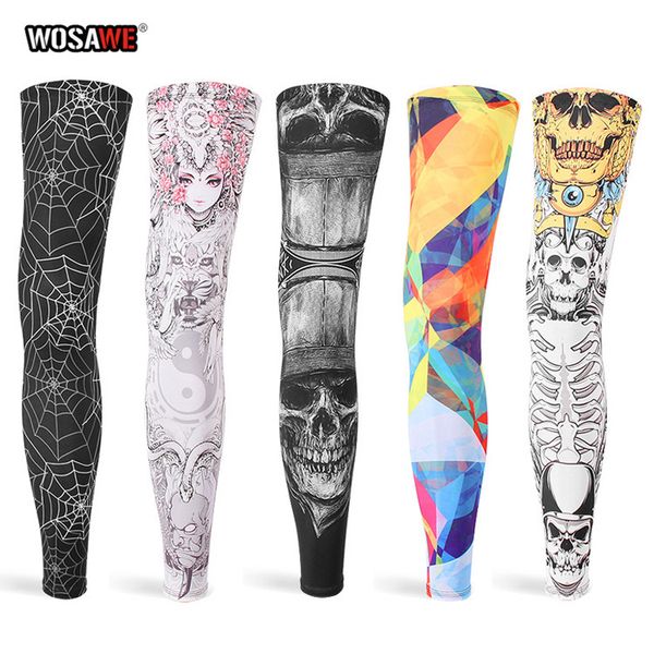 

wosawe outdoor sports leg sleeve anti-uv knee protector off-road motorcyclbe basketball volleyball running leggings