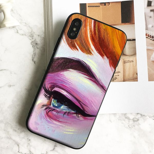 

capa luxury eyes painting art phone case for iphone 11 pro xs max xr 8 7 6s plus 5 se case soft black tpu silicone cover.