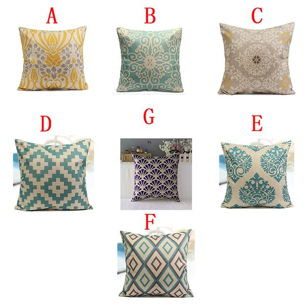 

vintage geometric flower cotton linen throw cushion cover home decor