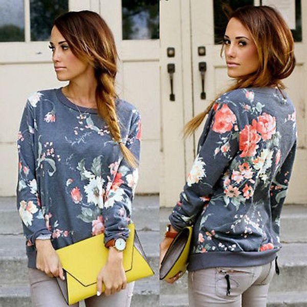 

casual womens pullover jumper hoodie long sleeve hooded coat sweatshirt top, Black