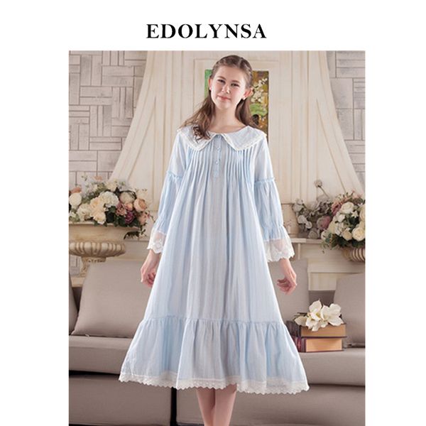 

new arrivals vintage nightgowns sleepshirts elegant home dress lace sleepwear women sleep & lounge soft cotton nightgown #h183, Black;red