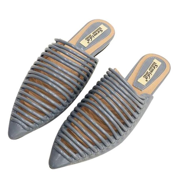 

slipper women wear 2019 spring new fashion temperament gentle wind shoes hollow breathable pointed slippers, Black