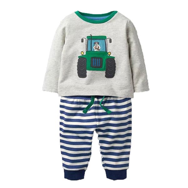 

милый малыш ребенок с длинным рукавом шею футболка мальчик девочка полосатый мультфильм шаблон зима семья удобные пижамы брюки, White